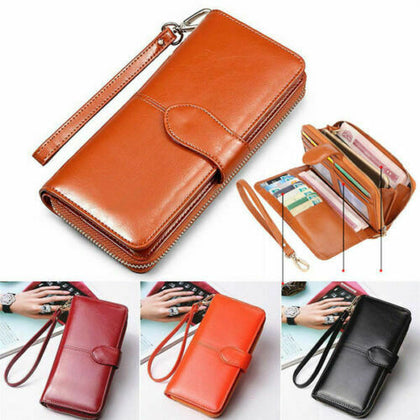 Women Girls Leather Wallet Ladies Long Large Purse Case Clutch Coin Card Holder