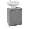 Grey Gloss Undersink Bathroom Storage Cupboard Cabinet Unit Basin Vanity
