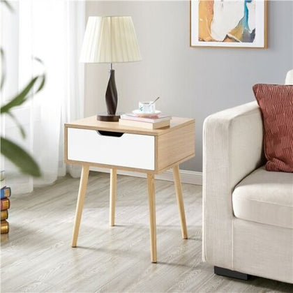 Bedside Nightstand Tables Sofa Side End Tables 2 Drawers Storage Unit 48x40x55cm