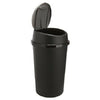 45L All Black Touch Top Bin Waste Dustbin With Lid Kitchen Home Rubbish Bin New