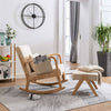 Fabric Upholstered Recliner Rocking Armchair Relax Lounge Sofa w/ Footrest Beige
