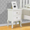 Pair White Bedroom Bedside Table Unit Cabinet Nightstand with 2 Drawers in Each