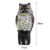 Realistic Owl Decoy With Rotating Head Bird Pigeon Crow Scarer Scarecrow
