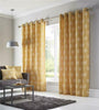 Lined curtains ochre yellow or grey pair of eyelet ring top ready to hang