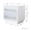 White Bedside Cabinet Table High Gloss Chest of Drawer FREE LED Light Nightstand