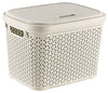 Small Large Rattan Plastic Storage Box Lid Basket Container Kitchen Home Office