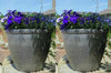 2 x Large Round Plastic Cromarty Garden Plant Pot Flower Pot Planter Silver 40cm