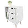 3 Drawers Bedside Table Cabinet Wooden Nightstand Storage Unit Bedroom Cupboard