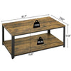 Industrial Coffee Table Livingroom Table with Storage Shelf for Home Office