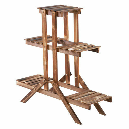 5 Pot Plant Stand Outdoor Indoor Flower Rack Display Shelf Holder Wooden Storage