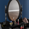 Dressing Table 3 Drawer Stool Black Mirror Bedroom Makeup Desk Dresser