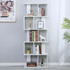 S Shape 6 Tier Bookcase Bookshelf Floor-standing Storage Home Display Shelf Unit