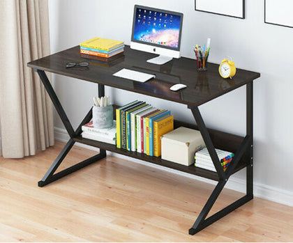 100CM Computer Desk Study PC Writing Gaming Table Home Workstation Shelf Black