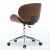 Modern PU Leather Swivel Desk Chair Home Office Seat Classic Wood Veneer Black