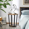 Industrial Bedside Table Round Sofa Side End Table/Nightstand Wood Metal Frame