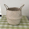 New Seagrass Belly Basket Laundry Bag Plant Pot Baskets Garden Storage Decor UK