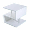 Small Square Coffee Table White Modern 2 Tier Side Table Bedside Nightstand Unit