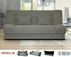 New Sonia Click Clack Sofa bed 2 Tone Grey or Beige , Fabric 3 seater DOUBLE BED