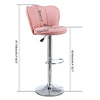 2 x Faux Leather Breakfast Bar Stools Gas Lift Home Kitchen Swivel Chairs Pink