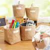 Retro Jute Cotton Lining Sundries Basket Mini Desktop Storage Bags Hanging Bag