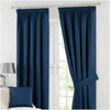 THERMAL BLACKOUT PENCIL PLEAT READY MADE CURTAINS PAIR TAPE TOP + FREE TIE BACKS