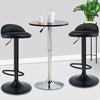 Set of 2 Bar Stools Leather Swivel Gas Lift Chair Kitchen Breakfast Pub Black