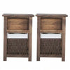 2x Retro Rustic Bedside Cabinet Industrial Nightstand Side Table Storage Drawer