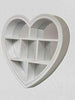 WHITE HEART MIRROR SHELF 6 SECTIONS BED BATH ROOM HEART SHAPE WALL MIRROR SHELF