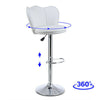 2 x Faux Leather Breakfast Bar Stools Gas Lift Home Kitchen Swivel Chairs White
