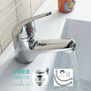Neshome Cloakroom Modern Bathroom Basin Sink Mono Chrome Mixer Tap & Waste