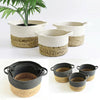 Natural Seagrass Cotton Rope Storage Basket Planter Cover Woven StrawPot Basket