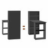 120cm Computer Desk Bookshelf Writing Table Workstation 6 Shelves Black