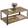 Coffee Table Industrial Livingroom Tea Table with Large Storage Shelf