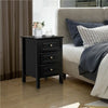 Black Bedside Cabinet Table 3 Drawers Storage Unit Livingroom Nightstand Table