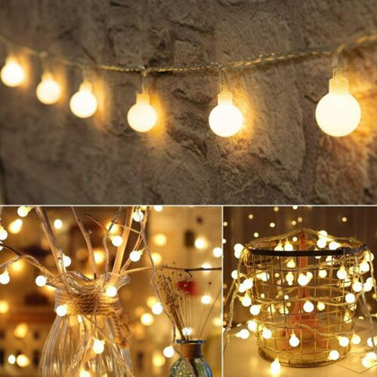 Globe Bulb Ball Fairy String Lights 100/200LED Mains Plug Garden Outdoor Indoor