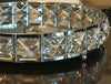 20 cm Round Diamante Mirrored Candle Plate Big Jewel Decorative Metal Glass Tray