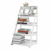 White Ladder Book Shelf 4 Tier Storage Unit Display Stand Garden Plant Holder UK