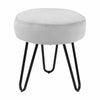 Velvet Storage Footstool Ottoman Footrest Makeup Dressing Table Stool Pink/Gray