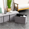 Folding Stool Seat Storage Space Box Chair Cube Footstool Pouf Bench 76x38x38cm