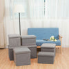 Folding Stool Seat Storage Space Box Chair Cube Footstool Pouf Bench 76x38x38cm