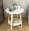Modern Round Coffee Table Sofa Side End Table Home Living Room White 2 Tier