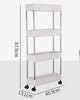 Kitchen Trolley Cart Storage Rack Tray Shelf Rolling Wheel With Handle 4 Tier