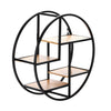 Wall Mounted Metal Wire Floating Shelf Rack Round Storage Display Organizer Unit