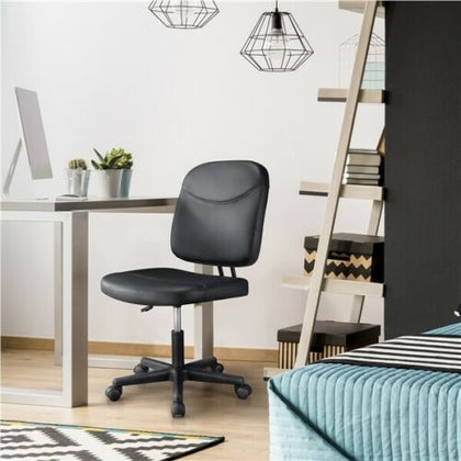 Adjustable Office Chair Computer Desk Chair Armless Ergonomic Swivel Chair