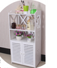 White Wood Bathroom Storage Cabinet Cupboard Bedroom Storage Unit Free Standing