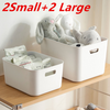 Plastic 2 Large+2 Small Storage Basket Studio Bathroom Kitchen Home Office Boxes