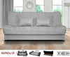 New Sonia Click Clack Sofa bed 2 Tone Grey or Beige , Fabric 3 seater DOUBLE BED