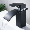 Modern Bathroom Basin Sink Tap Monobloc Mixer Taps Faucet Waterfall Brass Black