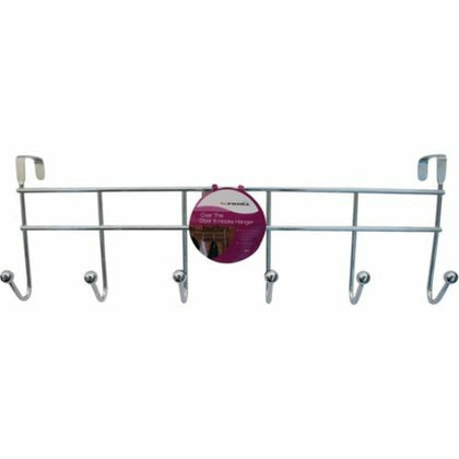 New STRONG Chrome 6 HOOK Over Door Clothes Coat Dress Garment Hanger Hooks UK