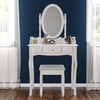 Nishano Dressing Table 1 Drawer Stool White Mirror Bedroom Makeup Desk Dresser